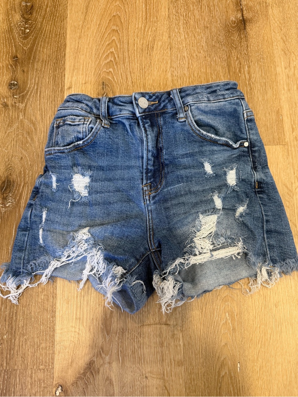 Distressed Denim Jean Shorts